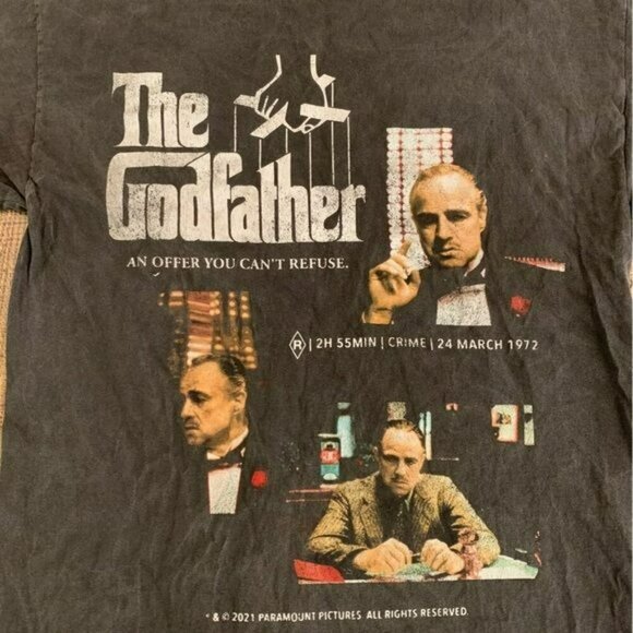 The Godfather men's size small black graphic short sleeve crewneck t-shirt - Picture 2 of 6